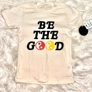 Tiny Whales NWT Cream 'Be The Good' Ying-Yang Graphic T-Shirt